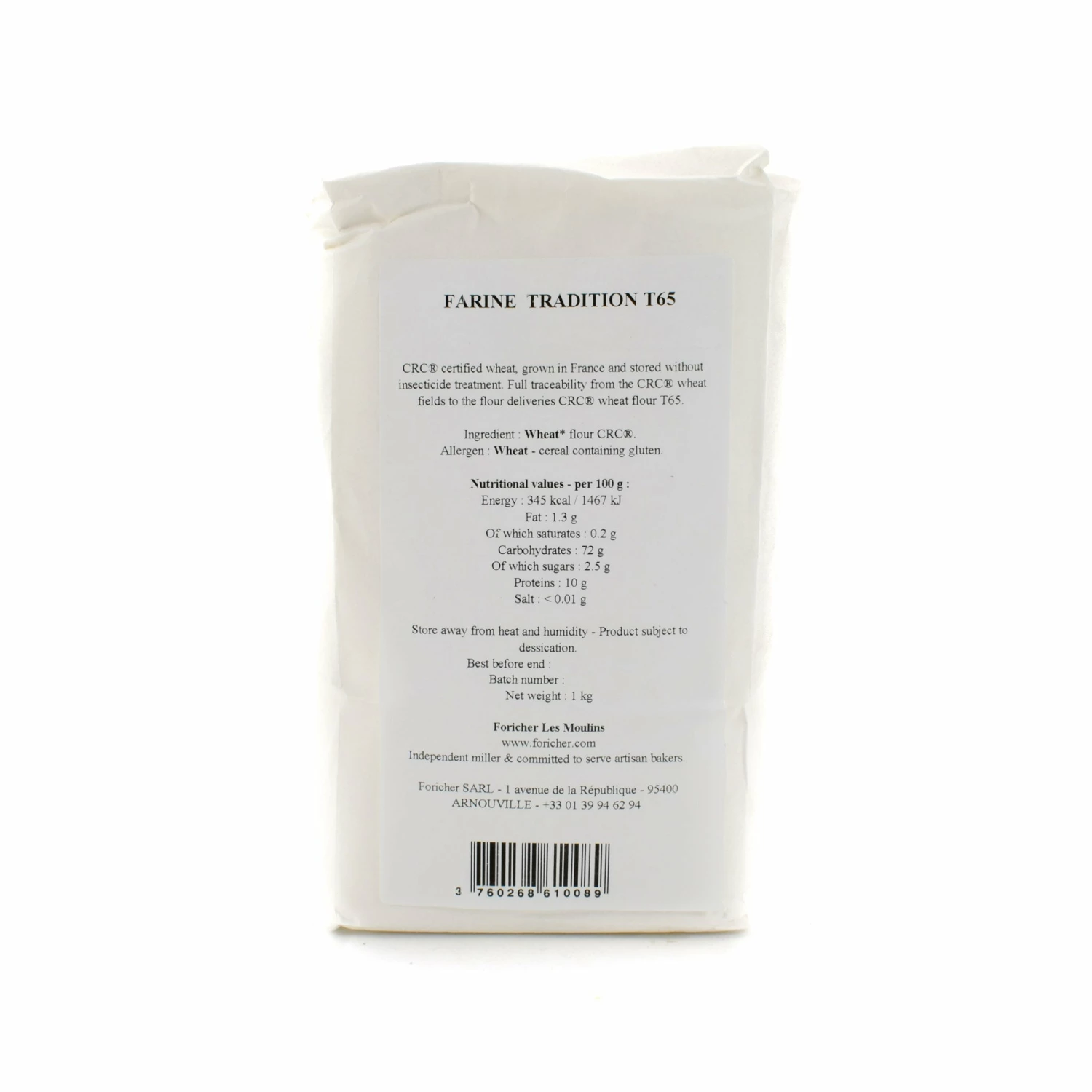 Bagatelle Foricher Traditional White French T65 Bread Flour 1kg Ingredients