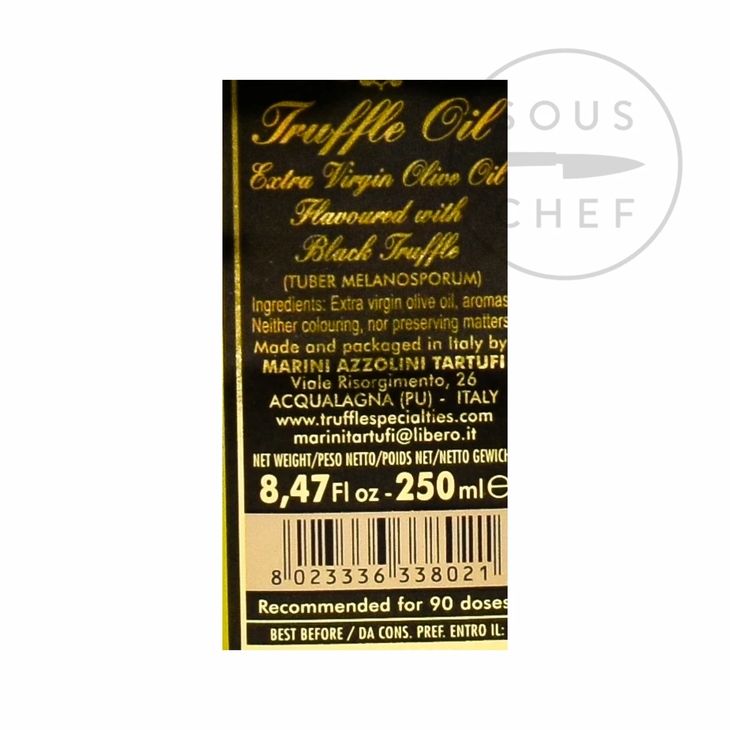 Marini Azzolini Ingredients Black Truffle Oil