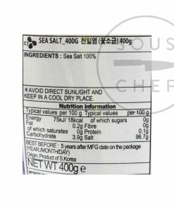 Beksul Korean Solar Sea Salt Flakes 400g Ingredients