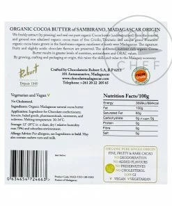 Chocolat Madagascar Organic Fine Undeodorised Cocoa Butter 1kg
