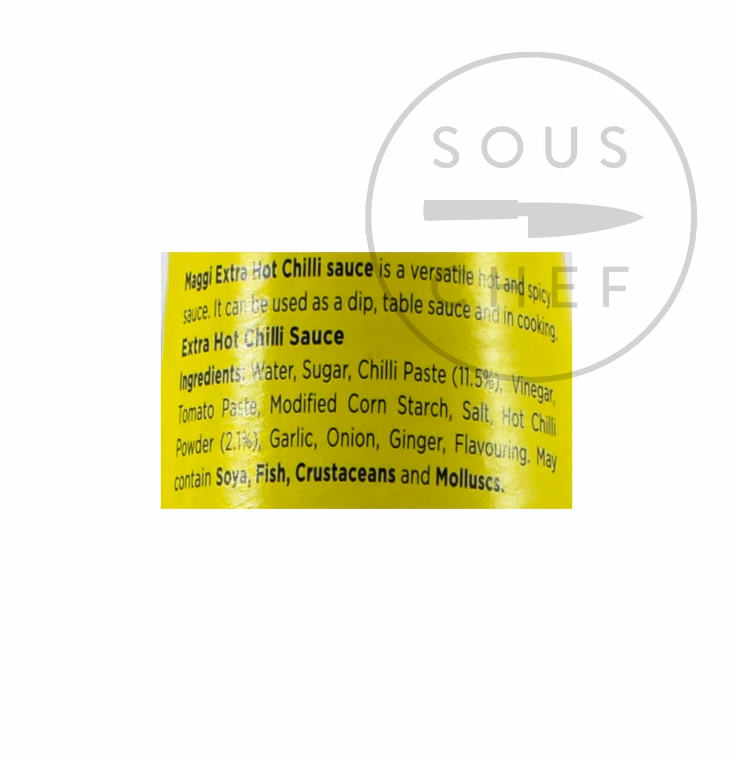 MAGGI Extra Hot Chilli Sauce 320g Ingredients