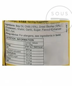 Tean's Gourmet Crispy Prawn Chilli Sambal 240g Ingredients