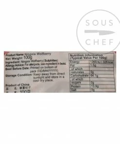 Zheng Feng Ingredients Goji Berries 100g