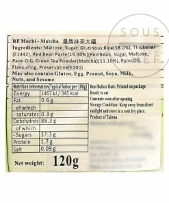 RF Ingredients Matcha Mochi 120g