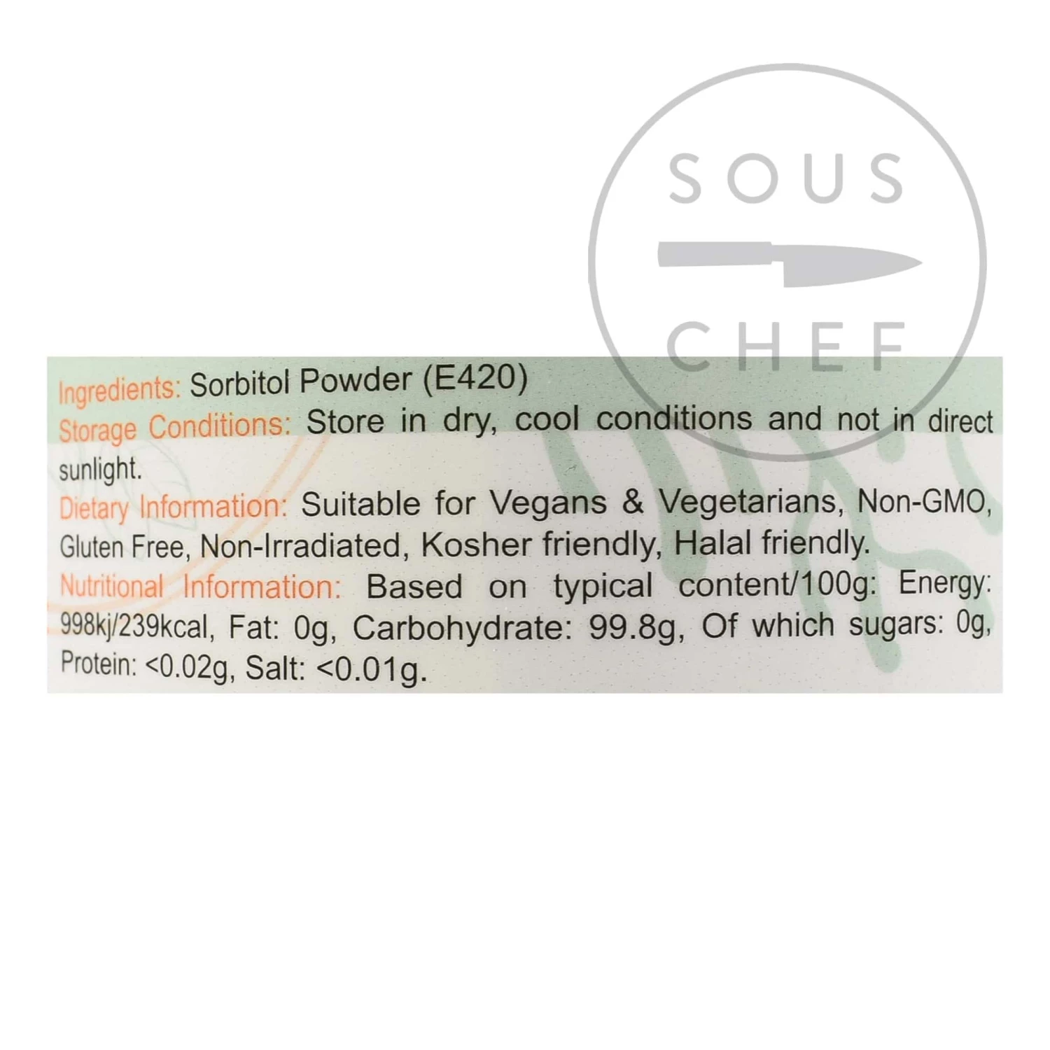 Special Ingredients Ingredients Sorbitol Powder 250g