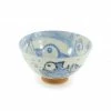 Kiji Stoneware & Ceramics Rice Bowl With Blue Fish