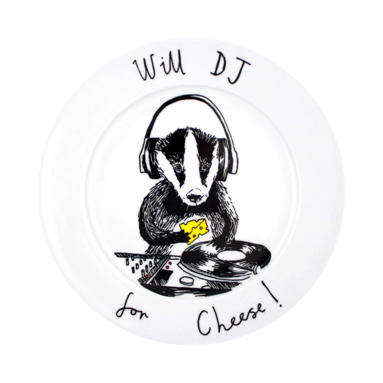 Jimbob Art Tableware Will DJ For Cheese! Side Plate 20cm
