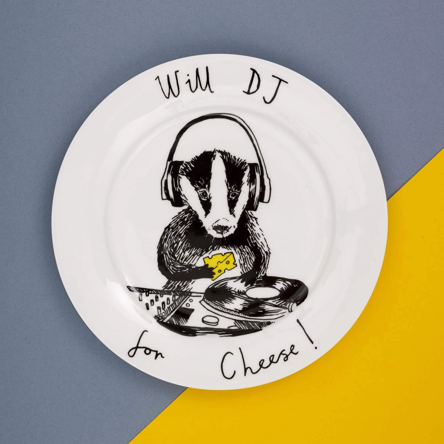Jimbob Art Tableware Will DJ For Cheese! Side Plate 20cm