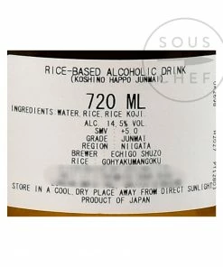 Echigo Koshi No Happou Junmai 720ml Ingredients