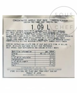Aioi Tonkotsu Flavour Ramen Soup Base 1.1 Litre Ingredients