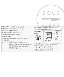 Ingredients Flamma Baijiu 33% 100ml