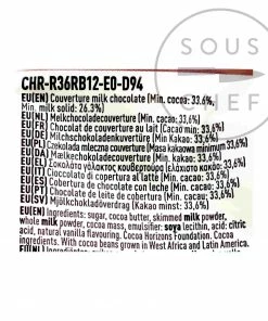 Callebaut Ruby Chocolate Couverture 400g Ingredients