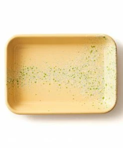Kapka Splatter Fest Enamel Roasting And Serving Dish Yellow Cookware