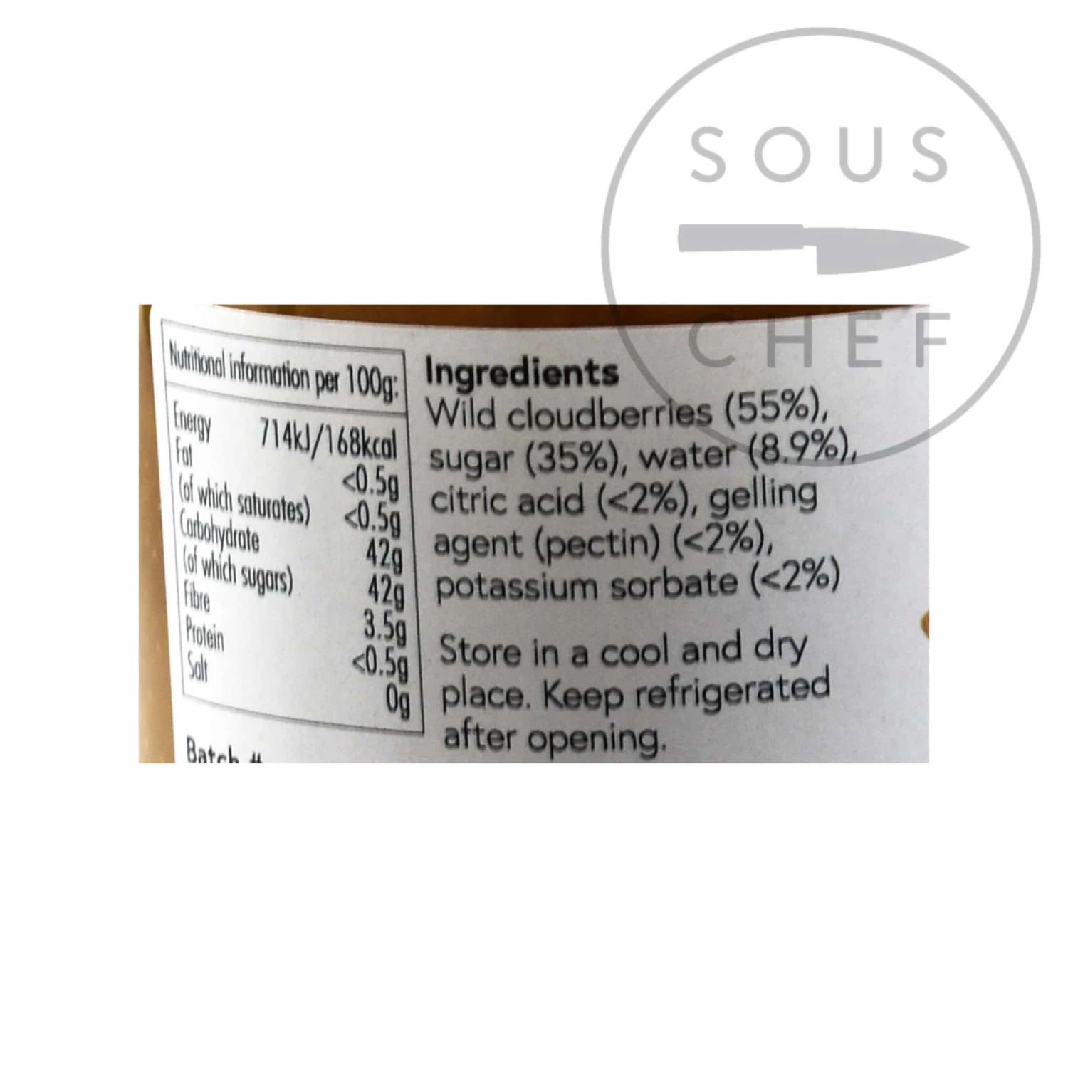 Ingredients ScandiKitchen Wild Cloudberry Jam 200g