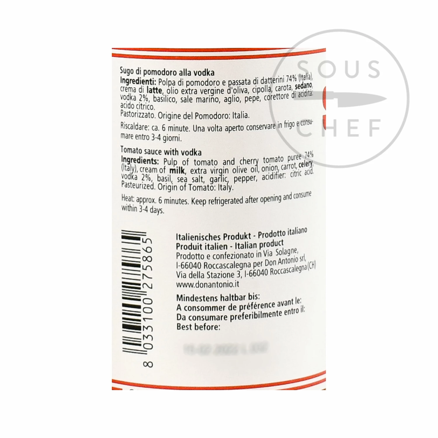 Don Antonio Vodka Sauce 500g