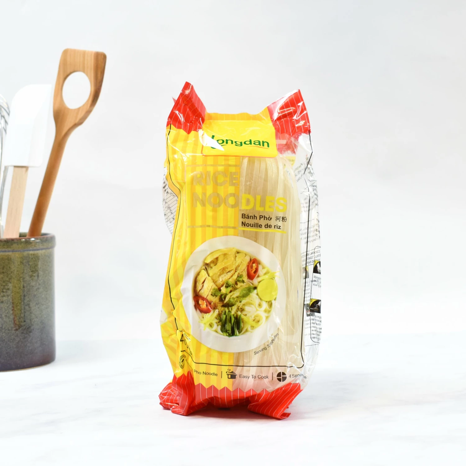 Longdan Ingredients Vietnamese Rice Pho Noodles Bahn Pho 4mm 400g