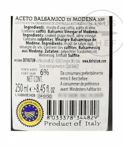 Defrutum Balsamic Vinegar IGP 16 Yr Aged 250ml Ingredients