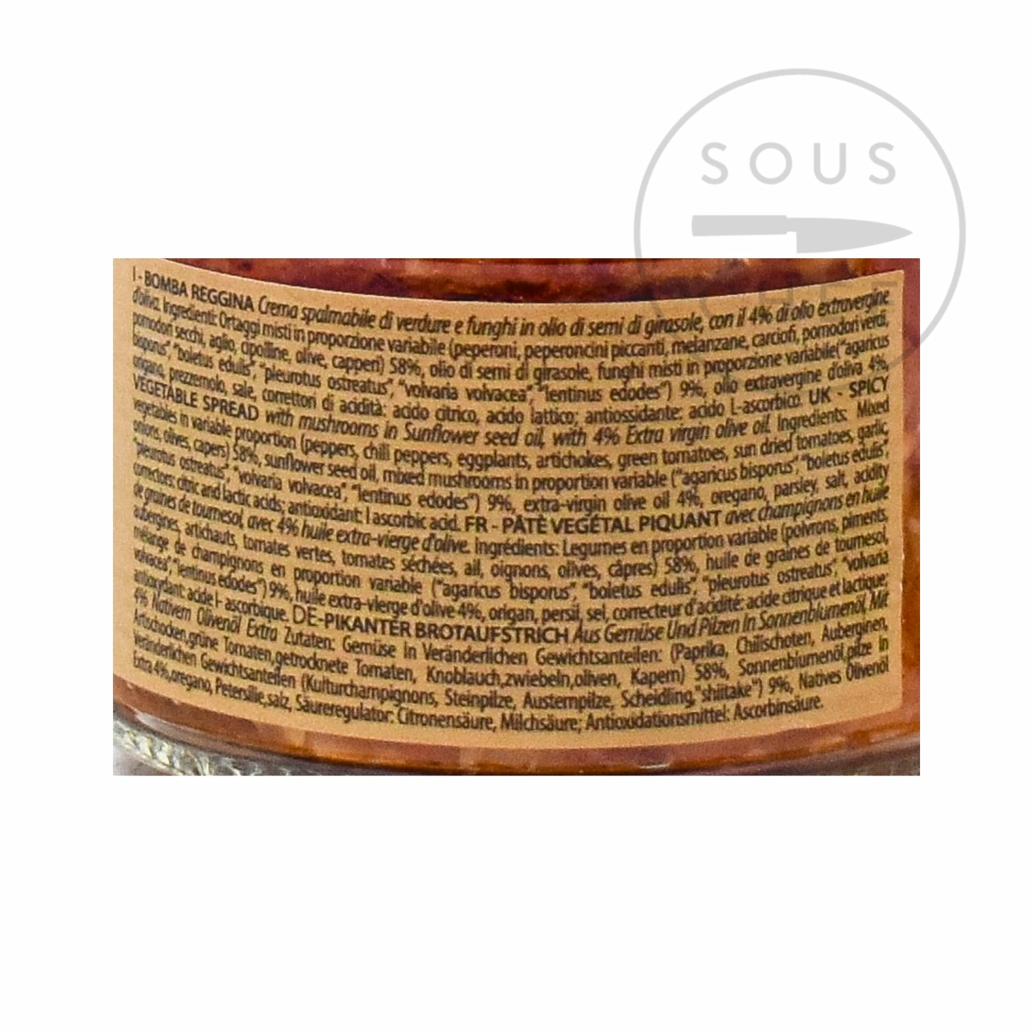 Calabriamia Ingredients Bomba Calabrese Spicy Calabrian Vegetable Spread 314g