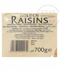 Natco Golden Raisins 700g Ingredients