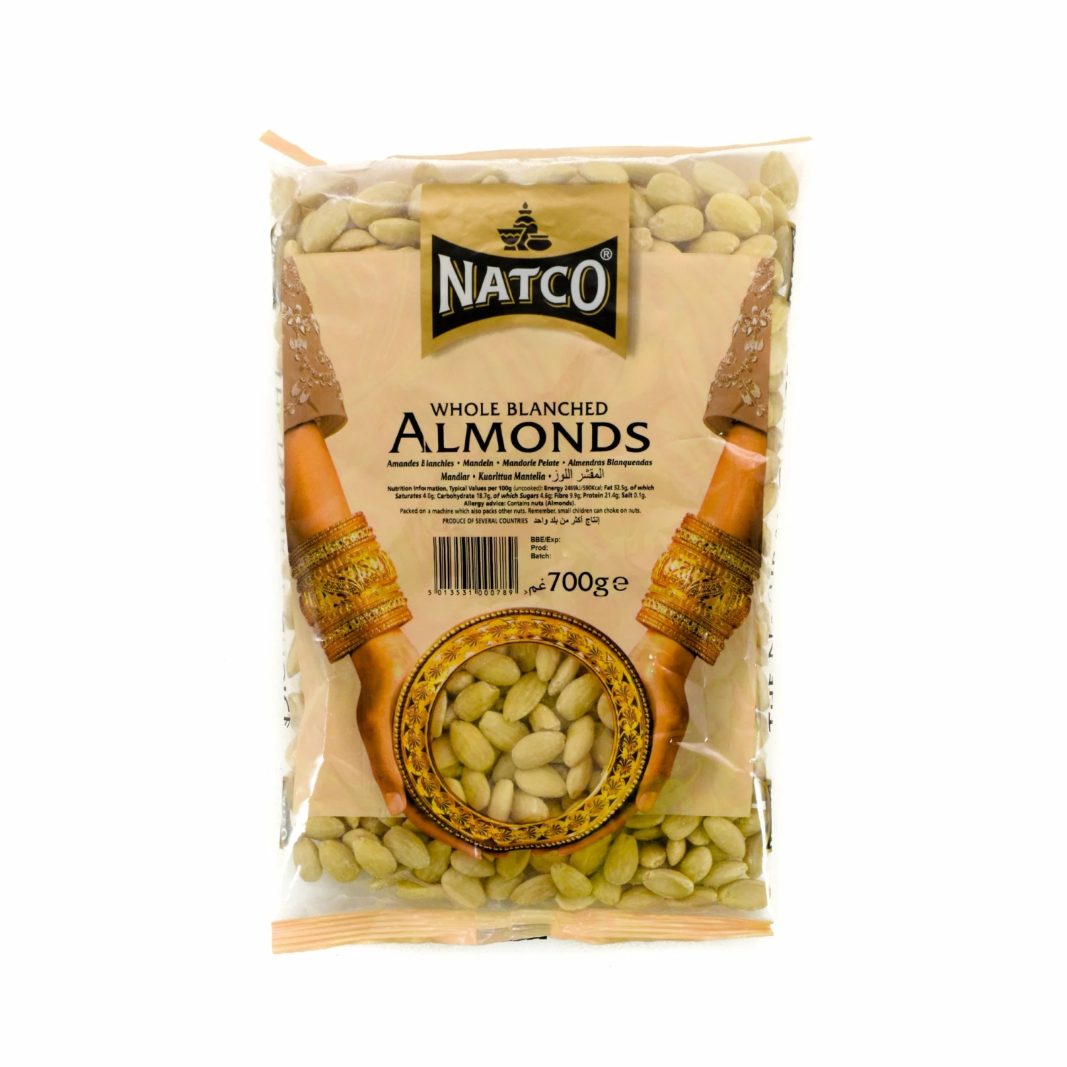 Ingredients Natco Blanched Whole Almonds 700g
