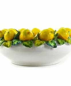 Ceramiche Toscane Handmade Tuscan Lemon Bowl 35cm Tableware