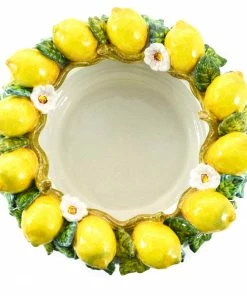 Ceramiche Toscane Handmade Tuscan Lemon Bowl 35cm Tableware