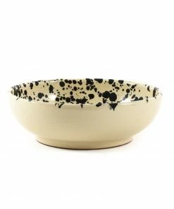 Puglia Handmade Puglia Black Splatter Bowl 19cm