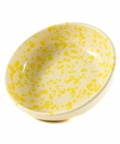 Puglia Handmade Tableware Puglia Yellow Splatter Bowl 19cm