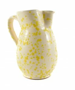 Puglia Handmade Tableware Puglia Yellow Splatter Ceramic Pitcher