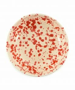 Puglia Handmade Puglia Red Splatter Bowl 19cm Tableware