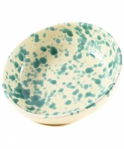 Puglia Handmade Puglia Aquamarine Splatter Bowl 19cm Tableware
