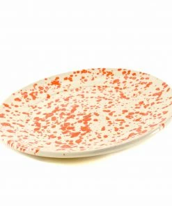 Puglia Handmade Tableware Puglia Orange Splatter Dinner Plate 27cm