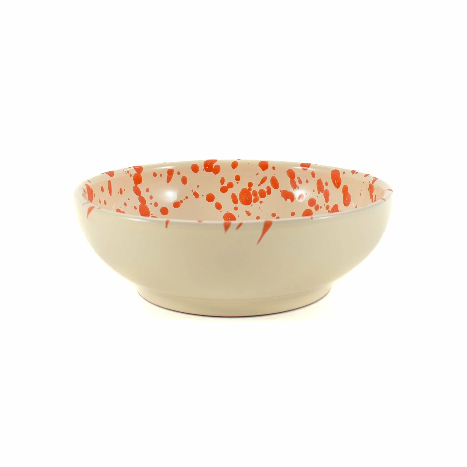 Puglia Handmade Puglia Orange Splatter Bowl 19cm Tableware