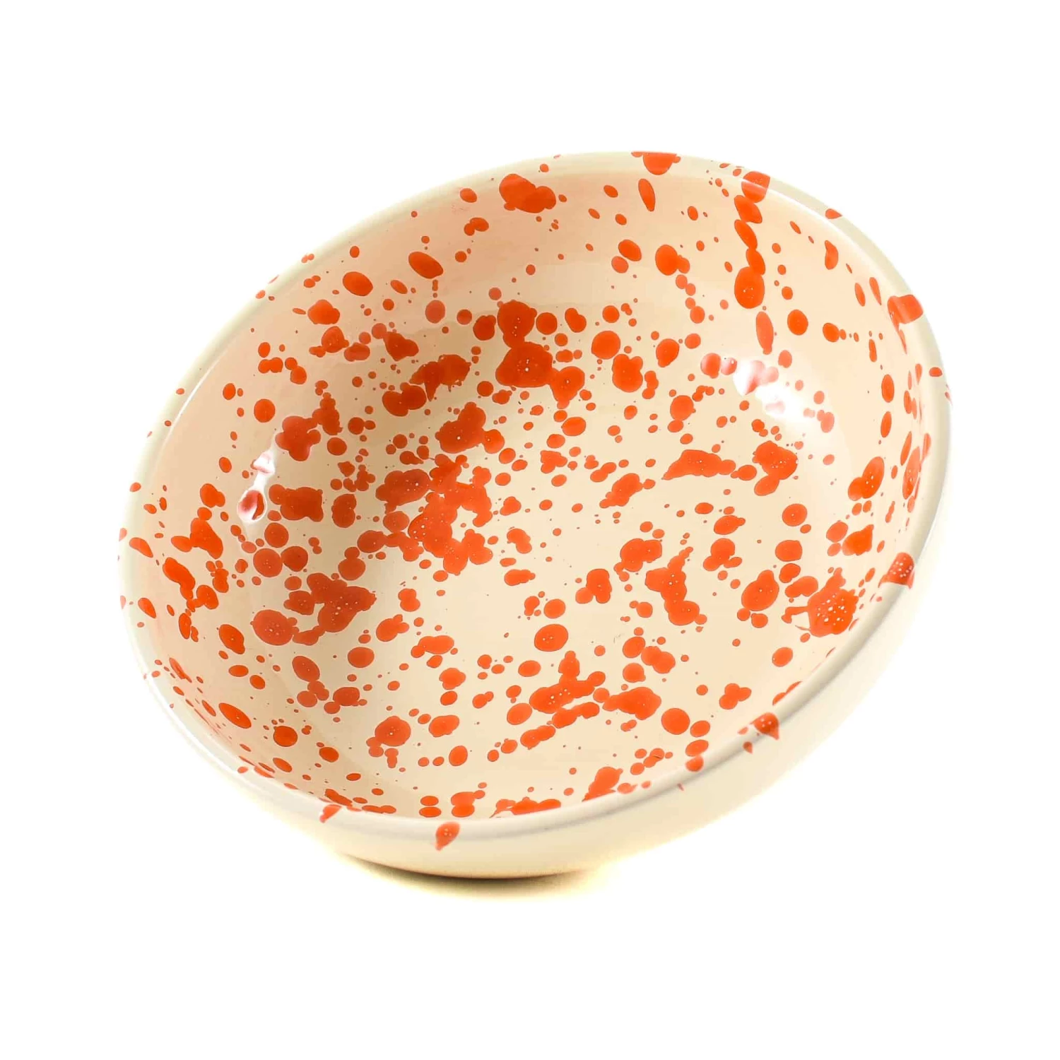 Puglia Handmade Puglia Orange Splatter Bowl 19cm Tableware