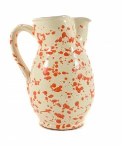 Puglia Handmade Tableware Puglia Orange Splatter Pitcher