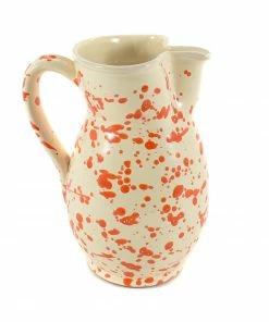 Puglia Handmade Tableware Puglia Orange Splatter Pitcher
