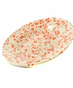 Puglia Handmade Tableware Puglia Orange Splatter Pasta Bowl 29cm