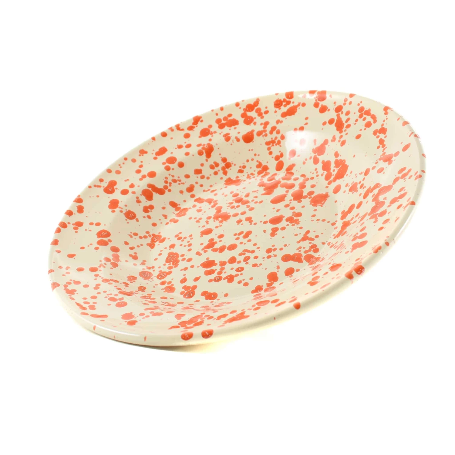 Puglia Handmade Tableware Puglia Orange Splatter Pasta Bowl 29cm