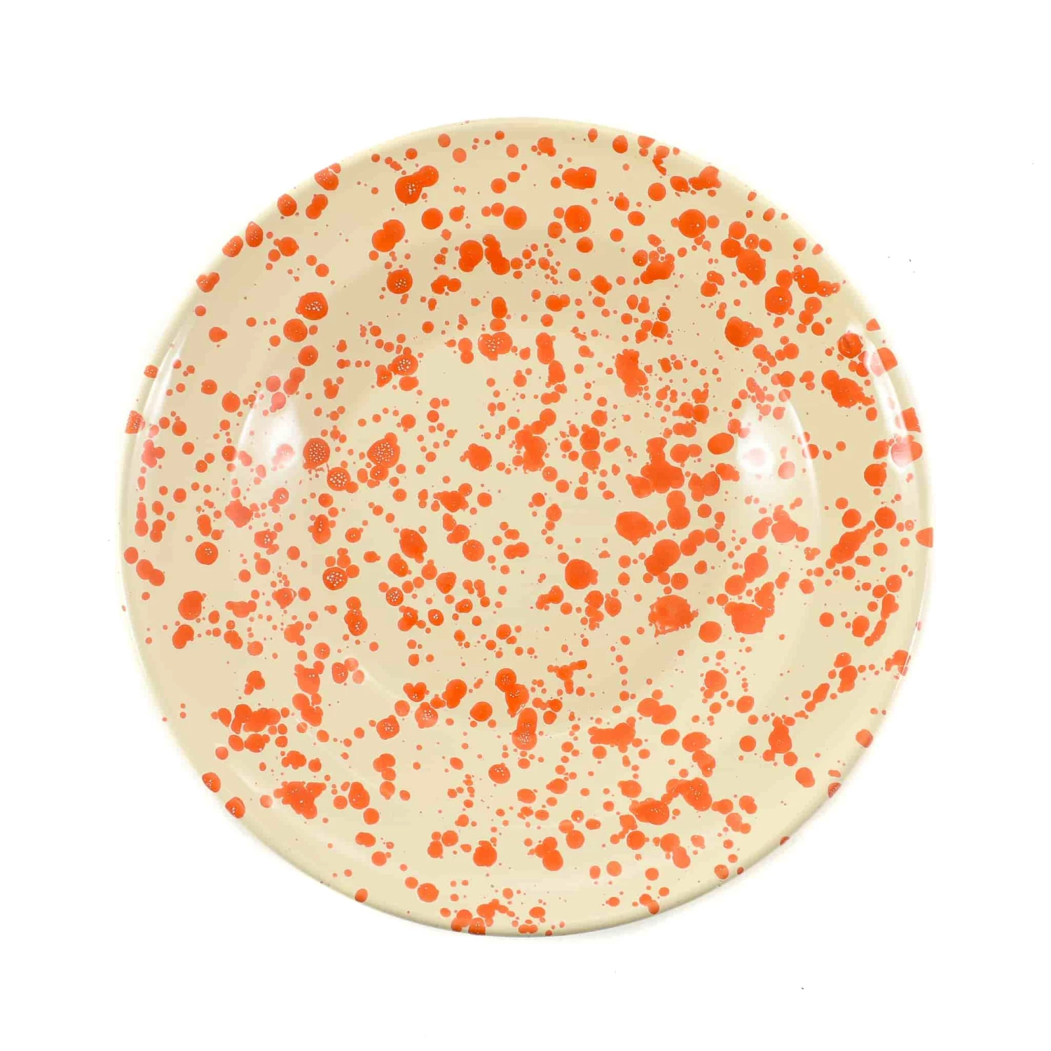 Puglia Handmade Tableware Puglia Orange Splatter Pasta Bowl 29cm