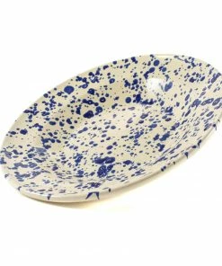 Puglia Handmade Tableware Puglia Blue Splatter Pasta Bowl 29cm