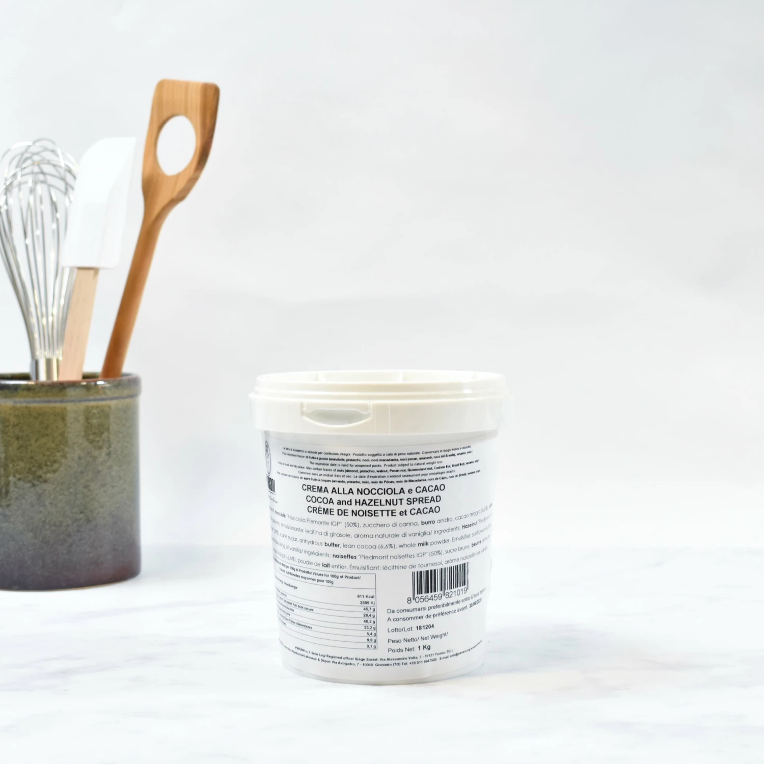 Pariani Italian Hazelnut Gianduja Paste 1kg Ingredients