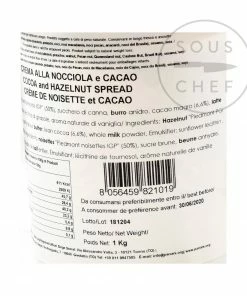Pariani Italian Hazelnut Gianduja Paste 1kg Ingredients