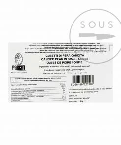 Pariani Candied Pear In Small Cubes 1kg Ingredients