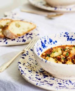 Puglia Handmade Puglia Blue Splatter Bowl 19cm