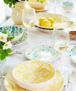 Puglia Handmade Puglia Aquamarine Splatter Bowl 12cm Tableware