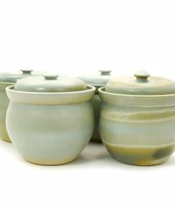 Sauerkraut Pots Handmade Stoneware Fermenting Crock In Blue 2 Litre Cookware