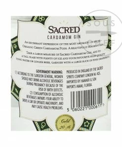 Sacred Spirits Cocktail Making & Barware Sacred Cardamom Gin 70cl