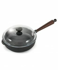 Cookware Skeppshult Traditional Cast Iron Deep Saute Pan With Lid 25cm