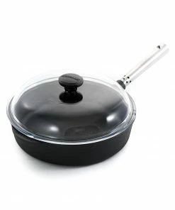 Skeppshult Professional Cast Iron & Stainless Steel Saute Pan With Glass Lid 25cm