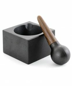 Cookware Skeppshult Contemporary Cast Iron & Walnut Pestle & Mortar